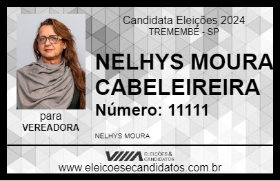 Candidato NELHYS MOURA CABELEIREIRA 2024 - TREMEMBÉ - Eleições