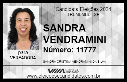 Candidato SANDRA VENDRAMINI 2024 - TREMEMBÉ - Eleições