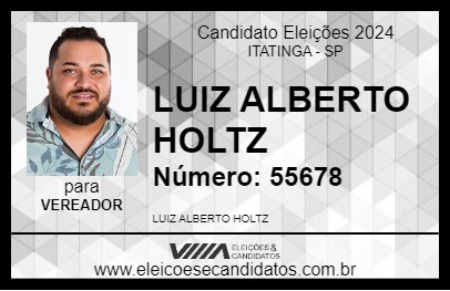 Candidato LUIZ ALBERTO HOLTZ 2024 - ITATINGA - Eleições