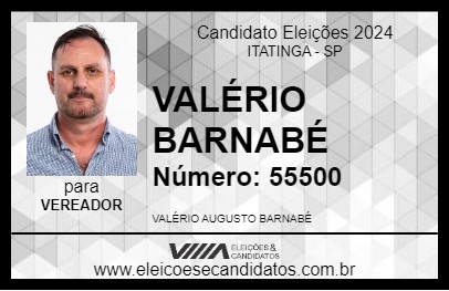 Candidato VALÉRIO BARNABÉ 2024 - ITATINGA - Eleições