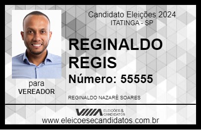 Candidato REGINALDO REGIS 2024 - ITATINGA - Eleições