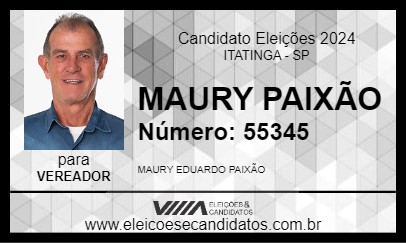 Candidato MAURY PAIXÃO 2024 - ITATINGA - Eleições