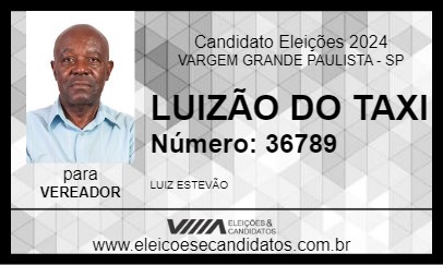 Candidato LUIZÃO DO TAXI 2024 - VARGEM GRANDE PAULISTA - Eleições