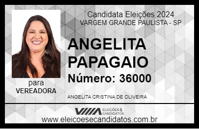 Candidato ANGELITA PAPAGAIO 2024 - VARGEM GRANDE PAULISTA - Eleições