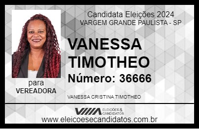 Candidato VANESSA TIMOTHEO 2024 - VARGEM GRANDE PAULISTA - Eleições