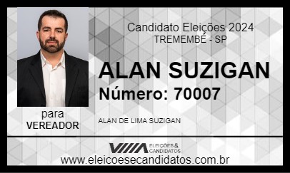 Candidato ALAN SUZIGAN 2024 - TREMEMBÉ - Eleições