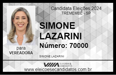 Candidato SIMONE LAZARINI 2024 - TREMEMBÉ - Eleições