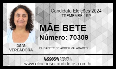 Candidato MÃE BETE 2024 - TREMEMBÉ - Eleições