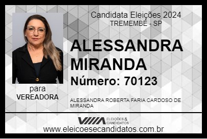 Candidato ALESSANDRA MIRANDA 2024 - TREMEMBÉ - Eleições