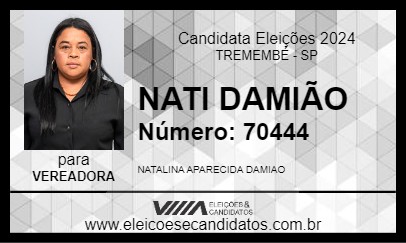 Candidato NATI DAMIÃO 2024 - TREMEMBÉ - Eleições