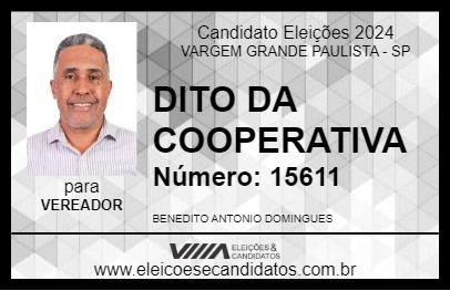 Candidato DITO DA COOPERATIVA 2024 - VARGEM GRANDE PAULISTA - Eleições