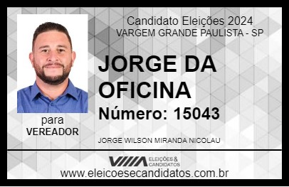 Candidato JORGE DA OFICINA 2024 - VARGEM GRANDE PAULISTA - Eleições