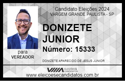 Candidato DONIZETE JUNIOR 2024 - VARGEM GRANDE PAULISTA - Eleições