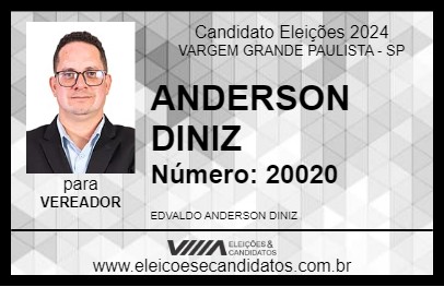 Candidato ANDERSON DINIZ 2024 - VARGEM GRANDE PAULISTA - Eleições