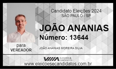 Candidato JOÃO ANANIAS 2024 - SÃO PAULO - Eleições