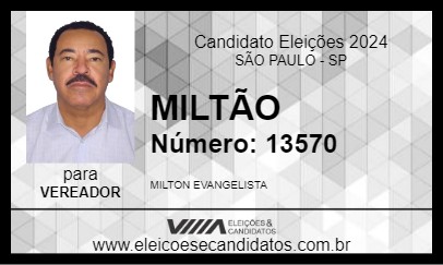 Candidato MILTÃO 2024 - SÃO PAULO - Eleições