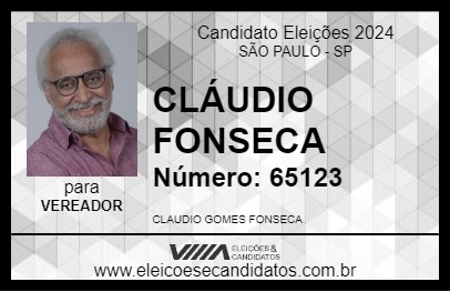 Candidato CLÁUDIO FONSECA 2024 - SÃO PAULO - Eleições