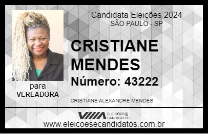 Candidato CRISTIANE MENDES 2024 - SÃO PAULO - Eleições