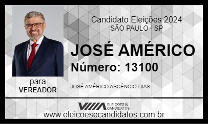 Candidato JOSÉ AMÉRICO 2024 - SÃO PAULO - Eleições