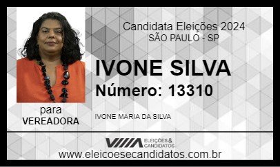 Candidato IVONE SILVA 2024 - SÃO PAULO - Eleições