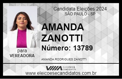 Candidato AMANDA ZANOTTI 2024 - SÃO PAULO - Eleições