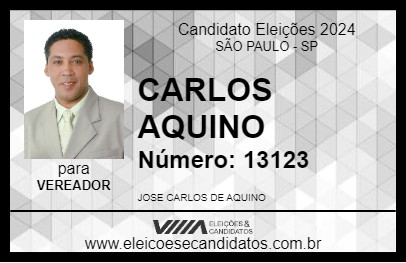 Candidato CARLOS AQUINO 2024 - SÃO PAULO - Eleições