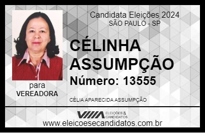 Candidato CÉLINHA ASSUMPÇÃO 2024 - SÃO PAULO - Eleições