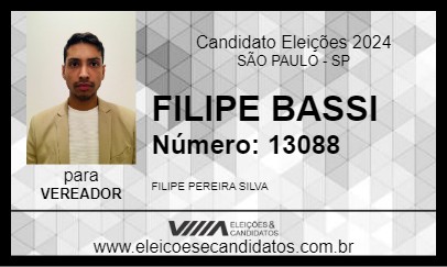 Candidato FILIPE BASSI 2024 - SÃO PAULO - Eleições