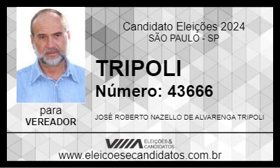 Candidato TRIPOLI 2024 - SÃO PAULO - Eleições