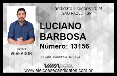 Candidato LUCIANO BARBOSA 2024 - SÃO PAULO - Eleições