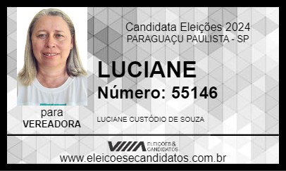 Candidato LUCIANE 2024 - PARAGUAÇU PAULISTA - Eleições