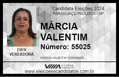 Candidato MÁRCIA VALENTIM 2024 - PARAGUAÇU PAULISTA - Eleições