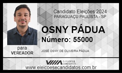 Candidato OSNY PÁDUA 2024 - PARAGUAÇU PAULISTA - Eleições