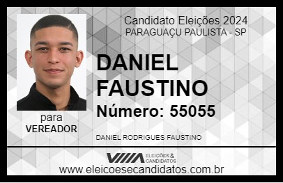 Candidato DANIEL FAUSTINO 2024 - PARAGUAÇU PAULISTA - Eleições