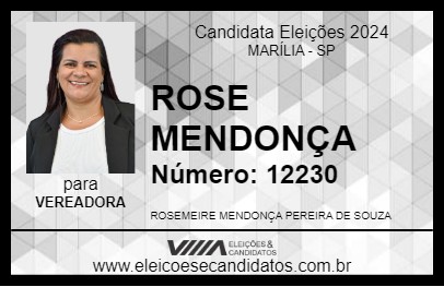 Candidato ROSE MENDONÇA 2024 - MARÍLIA - Eleições