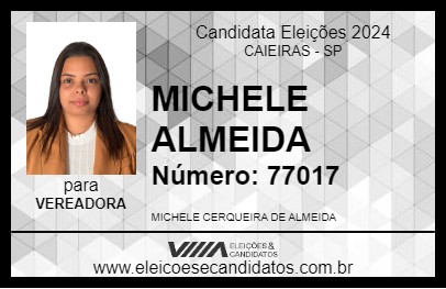 Candidato MICHELE ALMEIDA 2024 - CAIEIRAS - Eleições