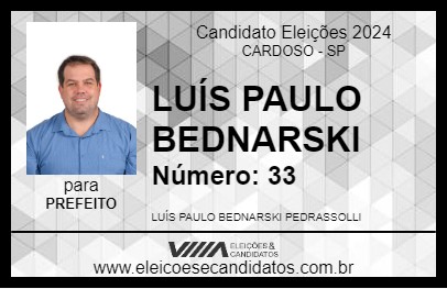 Candidato LUÍS PAULO BEDNARSKI 2024 - CARDOSO - Eleições