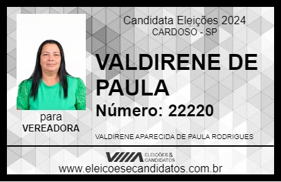 Candidato VALDIRENE DE PAULA 2024 - CARDOSO - Eleições