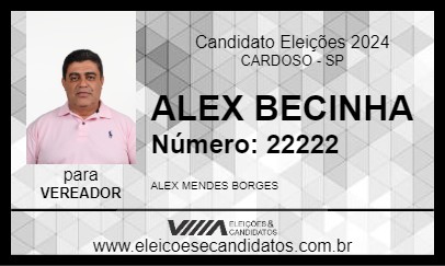 Candidato ALEX BECINHA 2024 - CARDOSO - Eleições