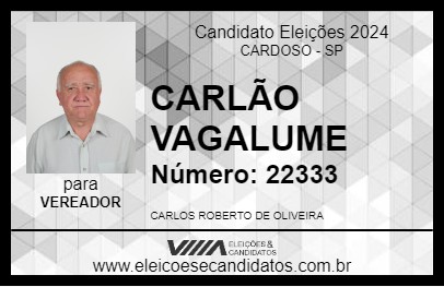 Candidato CARLÃO VAGALUME 2024 - CARDOSO - Eleições