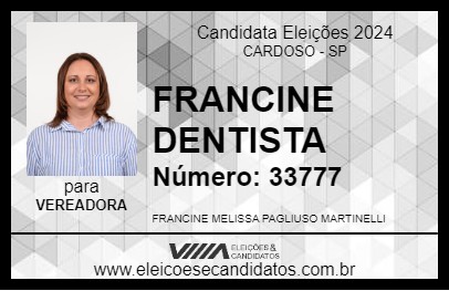 Candidato FRANCINE DENTISTA 2024 - CARDOSO - Eleições