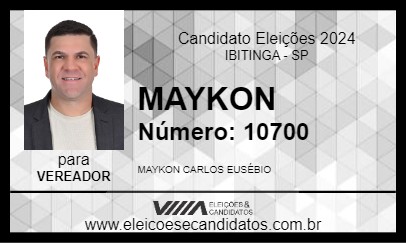 Candidato MAYKON 2024 - IBITINGA - Eleições