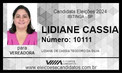 Candidato LIDIANE CASSIA 2024 - IBITINGA - Eleições