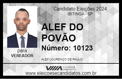 Candidato ALEF DO POVÃO 2024 - IBITINGA - Eleições