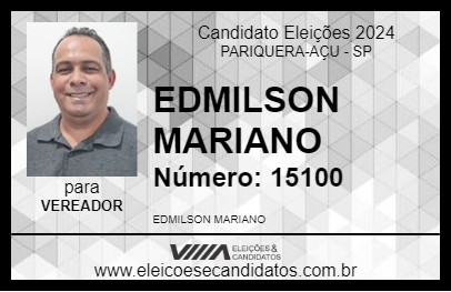 Candidato EDMILSON MARIANO 2024 - PARIQUERA-AÇU - Eleições