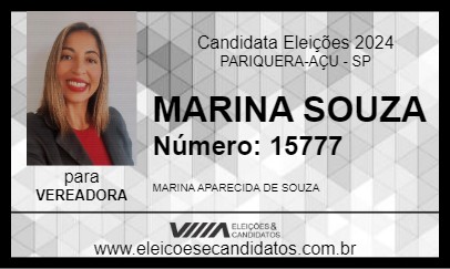 Candidato MARINA SOUZA 2024 - PARIQUERA-AÇU - Eleições