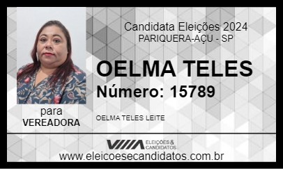 Candidato OELMA TELES 2024 - PARIQUERA-AÇU - Eleições