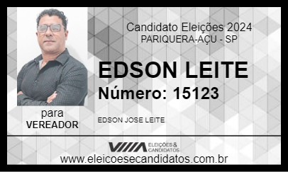 Candidato EDSON LEITE 2024 - PARIQUERA-AÇU - Eleições