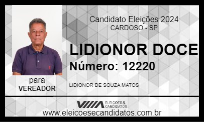 Candidato LIDIONOR DOCE 2024 - CARDOSO - Eleições