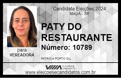 Candidato PATY DO RESTAURANTE 2024 - MAUÁ - Eleições